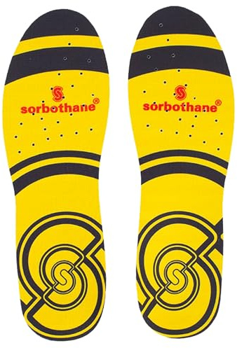 Sorbothane Double Strike Insoles, Men & Women - Shock Absorbing, 5-6.5 UK | Trim-to-Fit, Cushioned Support - Ideal for Walking, Hiking, Golf, and Work Boots, Breathable and Antibacterial