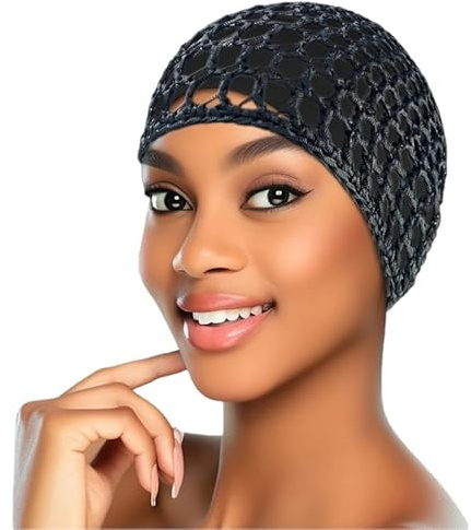 Tubi Filet à cheveux en maille crochetée Bonnet snood tricoté épais court pour femmes Filet à cheveux enveloppant Doobie Dominican Snoods Couverture Ornement pour dormir Multi, Multi, M
