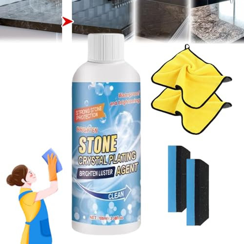 Crystal Stone & Marble Cleaning Agent,Stone Polishing and Coating Agent,Stone and Marble Cleaner,Marble Oil Stain Cleaner, Stone Crystal Plating Agent, Marble Stone Crystal Plating Agent (1, 100ml)