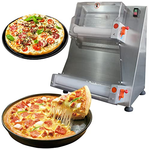 CWCQGH Automatic Pizza Press Machine, Pizza Dough Roller Sheeter 16 Automatic Commercial Dough Press Machine 370W Electric Pasta Maker 5s/ Dough (40cm)