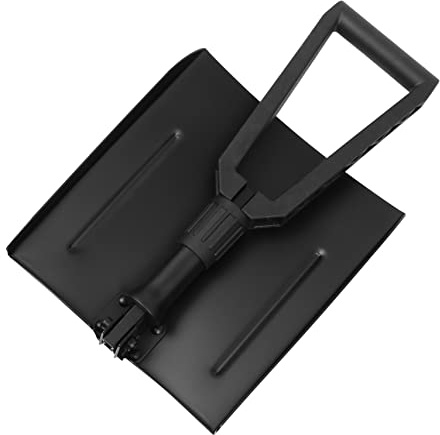 Happyyami 1Stk Schneeschaufel Multifunktionsschaufel Klappspaten notfallausrüstung Outdoor Gear Shovel multifunktionswerkzeug Campingschaufel Schneeräumschaufel Aluminiumlegierung Black