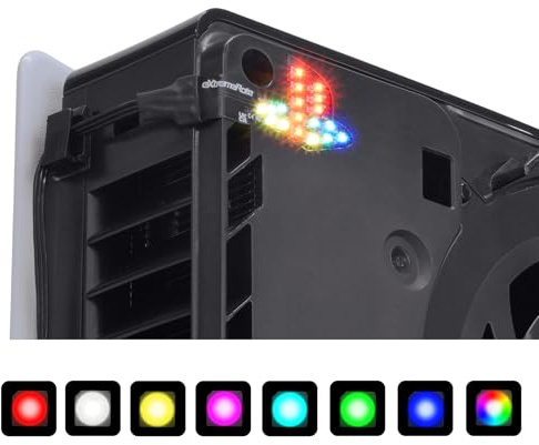 eXtremeRate 7 Colors 40 Effects RGB Rainbow Logo LED Kit for PS5 Slim/Pro Console, Illuminated Lighting Decoration Logo LED Board for PS5 Slim/Pro Disc & Digital Console