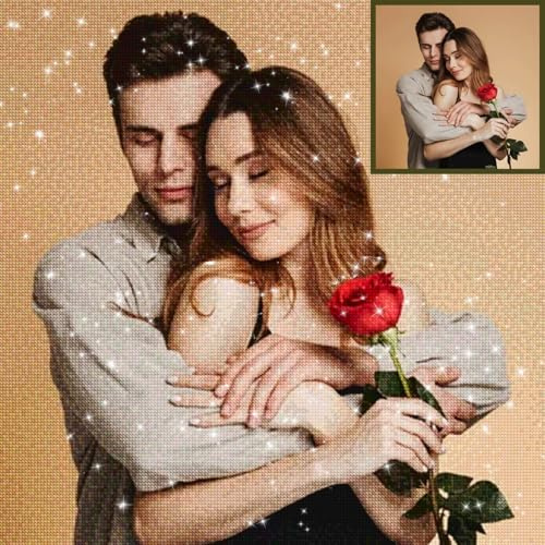 HOBULL Diamond Painting Eigenes Bild,Diamant-Painting Foto Personalisiertes 5D Full Set,Erwachsene Kinder DIY Kreative Geschenk,Custom für die Wanddekoration zu Hause, 30x30cm