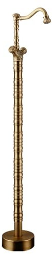 Antique Floor-Standing Garden Water Column, Retro Outdoor Faucet Post, Freestanding Fountain with Hot and Cold Faucet, Full Copper(76cm/30in)