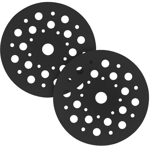 SpeTool Lot de 2 protections de disque de ponçage Ø 125 mm 33 trous – Compatible avec Festool, Bosch, Dewalt et plus encore, tampon de protection pour ponceuse excentrique, tampon d'interface durable
