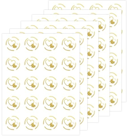 JYNXOR 120 Pcs Autocollants Coeur Stickers Transparents 3,5 cm Ronds Autocollants en Forme de Courpour Sceller Enveloppe Carte Voeux Invitation Mariage Emballage Cadeau