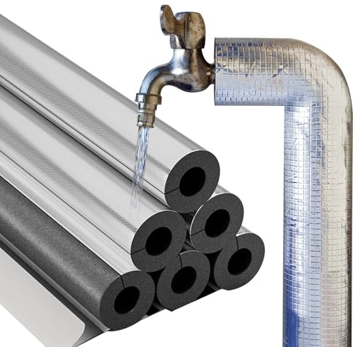 Generisch Wetterfeste Rohrisolierung Schaumstoff Selbstklebendes Rohrdämmung Isolierung Rohr, Flexible Heizungsrohr Ø 22-110mm, für Solaranlage Warmwasser/Heizung(ID60mm x TK30mm x L95cm)