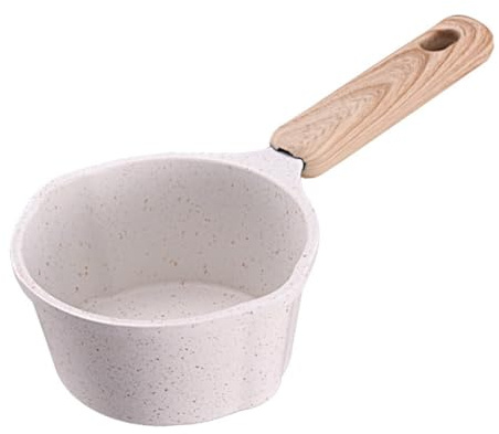 Toyvian Casserole Antiadhésive Aluminium avec Double Bec Verseur Légère et Ergonomique pour Fondre Beurre et Chauffer Lait Pot Polyvalent pour Cuisine Maison