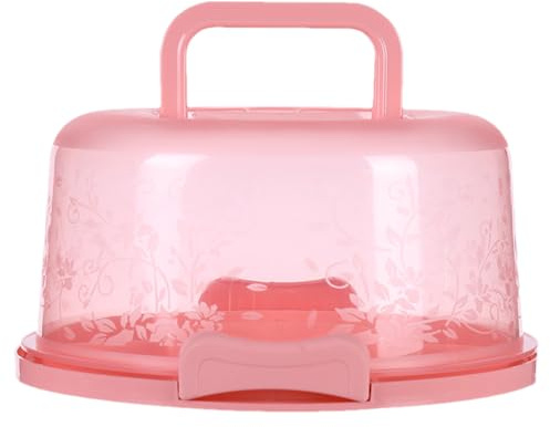 Scatola rotonda per torte diametro 26 cm, scatola di trasporto con coperchio, maniglia per il trasporto, riutilizzabile, scatola sicura per torte, copertura per torte da 10 pollici