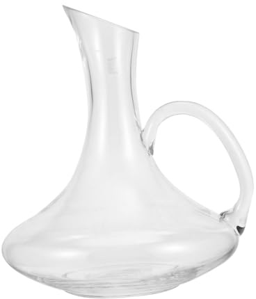 BESPORTBLE Carafe à Vin Verre avec Poignée Décanteur Créatif Antidébordement Distributeur Pratique pour Bar et Maison Design Moderne Transparent