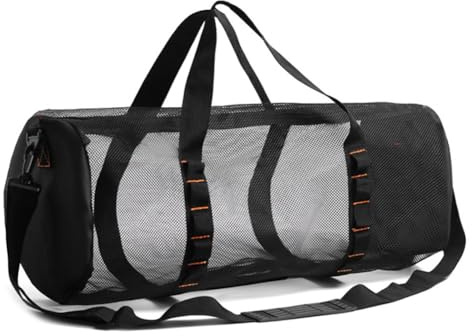 Gettimore Netztasche für Tauchen, Fitnessstudio, Strand und Schwimmen – Großes Fassungsvermögen, Nylon-Aufbewahrungsnetz mit Griffen und Schultergurt, atmungsaktiv, wasserablaufendes Design, schnell