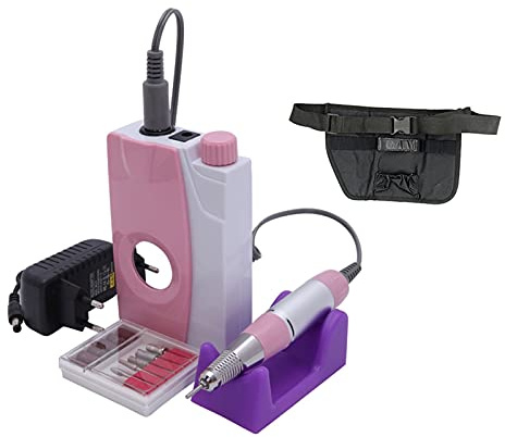 Professional Nail Drill Machine Electric Nail Drill Machine 25000RPM Rechargeable Gel Nail Drill Manicure Bits Machine Nail Art Milling Cutter Nail Polisher Electric Nail File