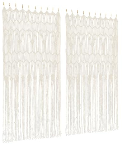 chennnls Tenda da finestra, 100 x 200 cm, stile bohémien, divisorio a mano, 2 pannelli, per soggiorno, camera da letto, decorazione di nozze