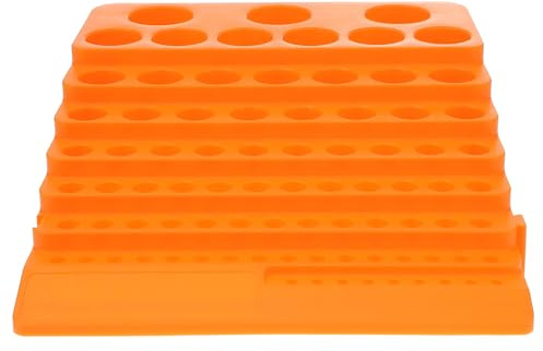 Supporto per Trapano a 84 Fori, Arancia, in Abs, Organizer Box | Organizer, per Punte Trapano, Organizzatore Bit, Multifunzione, Adattamento a Specifiche Ampie