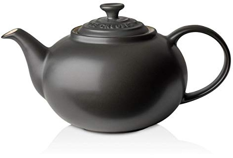 LE CREUSET Enamelled Stoneware Classic Teapot, 1.3 Litres, Serves 3-4 Cups, Satin Black, 91010013000000