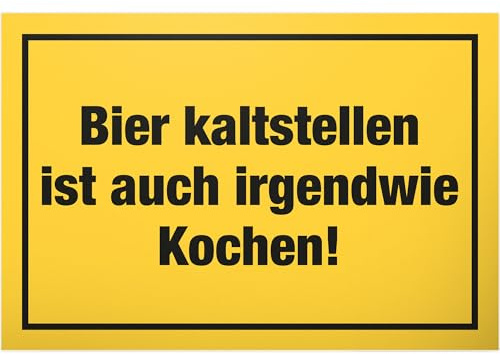 Bier Kaltstellen auch wie Kochen, targa in plastica con scritta – regalo divertente per lui, idea regalo per compleanno, uomini, feste, accessori decorativi, articolo scherzo JGA – Accessori per foto