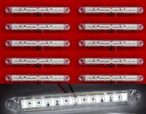 24/7 Auto 10x 24V 12 LED Vorne Weiß Umriss Begrenzungsleuchten für Lkw Anhänger Wohnwagen Fahrwerk Bus Kipper
