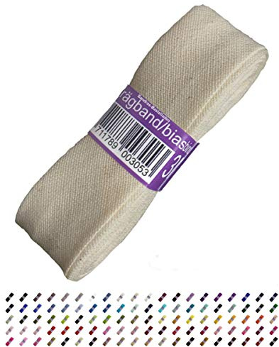 Sandras-Bastelladen Schrägband/Einfassband Baumwolle Uni gefalzt 3m x 20mm 890-Grau Beige