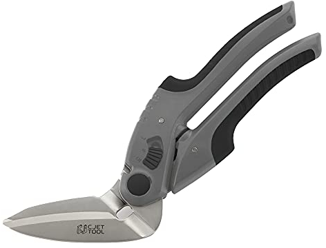 C.JET TOOL Ciseaux robustes de 25,4 cm, coupe-tapis, ciseaux industriels, polyvalents, ciseaux pour tapis, carton, cuir, élagage, jardinage, poignée souple professionnelle en acier inoxydable (Noir)