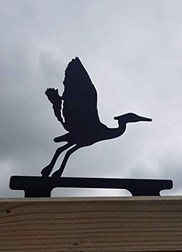 HERON Fence Post Topper Top Garden Ornament, Garden Decor, Metal Art