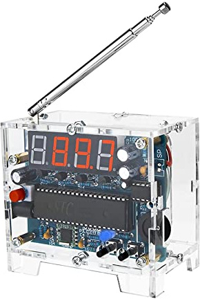 WANGCL DIY Radio FM Receiver Kit - Digital Radio 87MHz-108MHz Adjust Wireless Receiver Speaker with Power Cable Easy to Assemble for Soldering Learning and Family Education Beginner