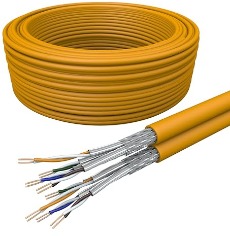 Draka Netzwerkkabel Verlegekabel LAN Kabel 100m Trommel Cat 7 Duplex S/FTP PiMF LSZH Halogenfrei AWG 23/1 Installationskabel Datenkabel PoE 100% Kupfer UC900 HS23 GHMT PVP Zertifiziert Made in EU