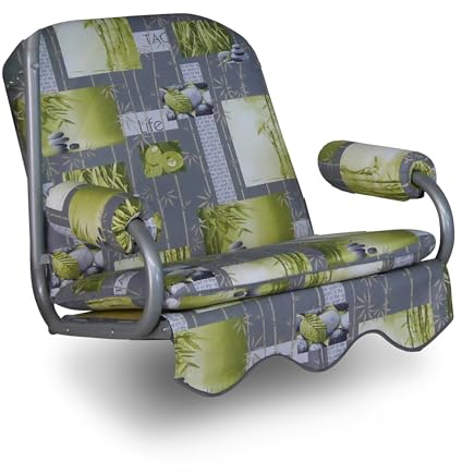 ANGERER Freizeitmöbel GmbH Hollywoodschaukel Auflage 1-Sitzer - passend für viele 1-Sitzer Hollywoodschaukeln - Schaukelauflage Made in Germany (Grau Bambus)