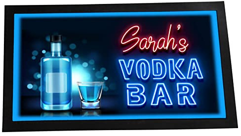 Artylicious Tapis de couloir personnalisé pour vodka – Style néon, tapis de couloir pour la maison, le bar, cadeau