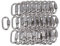 BQLZR Crochet de verrouillage à vis en acier inoxydable M3.5, attache de chaîne à maillons rapides, mousqueton, anneau de verrouillage, crochet argenté avec écrou fileté, paquet de 50