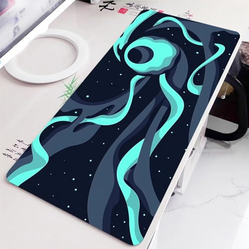 Grand Tapis de Souris de Jeu Bleu Gris Abstrait Tapis de Souris XXL Gaming 1000x500x3mm Tapis de Souris avec Base en Caoutchouc antidérapante pour Souris Claviers Gamer Bureau