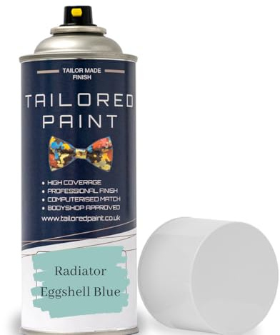 Tailored Paint Premium Radiator Aerosol Spray Paint Heat Resistant To 100ºC - Quick Air Dry No Primer Needed (Satin, Eggshell Blue)