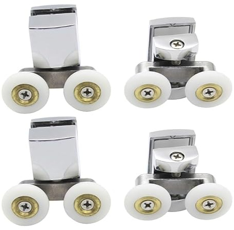 KEABATH Rouleaux de porte en verre en alliage de zinc de 23 mm de diamètre, doubles roulettes de douche, poulies de porte de douche, pour cabine de douche