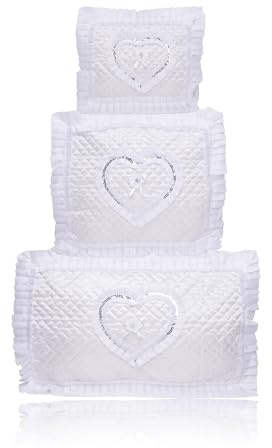 ErYa Çeyizlik Herz Stoff İşlemeli Weiß 3er Set Bohça, Nişan Gelin Damat Geschenk Damat Kutusu, Ceyiz Kutusu & Hediye Seti