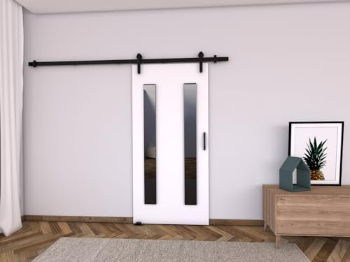 MINIO go for it - Schiebetür Komplettset LIFT H, 76 cm Breit, Schiebetüren, Wandmontage, Schiebetürsystem, Zimmertüren - Weiss Matt