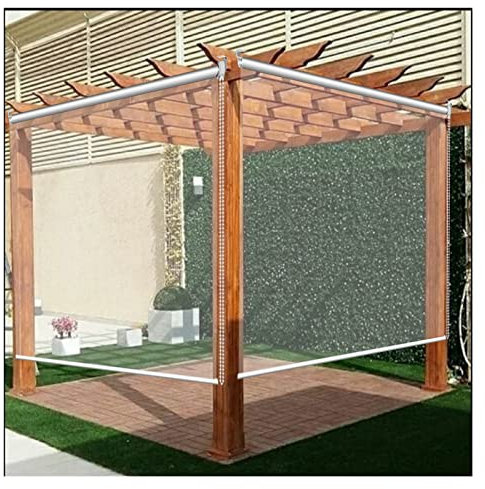 F Exterior Transparent Vinyl Roller Shade Blinds, 95cm/115cm/135cm/155cm Wide PVC Clear Waterproof Roller Shade with Fittings for Outdoor Patio Pergola (Size : 115cmx160cm(45.2x63)) LiJJi