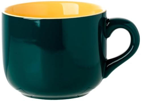 Große Kapazität Keramik Kaffeetasse, 22 oz/650 ml Frühstücks becher und Suppen schüssel mit Griff Extra große Cappuccino, Tee, Latte oder heiße Kakao becher für den Büro-und Hausgebrauch (Grün)
