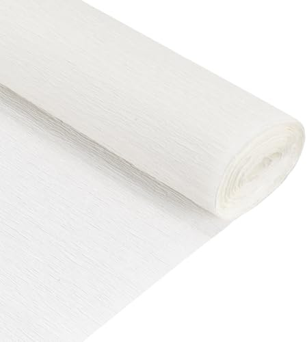 QUARKZMAN Rotolo di Carta Crespa 210cm Lunghezza 50cm Larghezza per Cerimonia Nozze Varie Grandi Feste Decorazione, Bianco