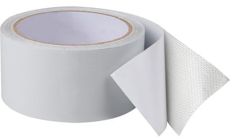 Hosifiy PVC Tarpaulin Tape, 8m x 5cm, White, PVC Coated Parasol, Truck Tarpaulin, Nylon, Tent, Awning Repair