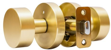 LWZH Türknauf mit Schloss/Schlüssel,Türknauf Set,Türknöpfe aus satiniertem Messing，Geeignet für Flur, Kleiderschrank, Badezimmer usw，Robust für alle Türen in Standardgröße