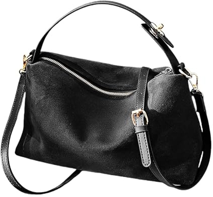 Amexo Handtasche Damen klein Hobo Bag Elegant Umhängetasche Y2K Shoulder Bag for Women PU Leder Schultertasche Damen Klein Handtaschen mit Reißverschluss Coole Sachen für Teenager Mädchen (Schwarz)