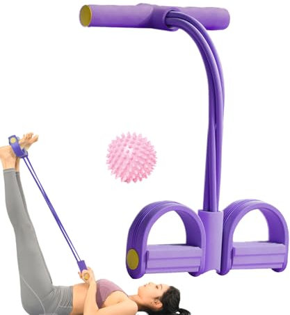 Bande d'entraînement en résistance - corde de traction élastique, pédale de fitness durable | Outil assis à 4 tubes, expanseur de mise en forme du corps, équipement d'étirement des jambes, toner muscu