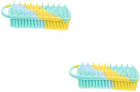 VALICLUD 2 Stück Badebürste Aus Silikon Shampoo-schrubber Badebürste Für Kleinkinder Babywäscher Scheuerbürste Kopfmassagegerät Haarwäscher Kopfhaut Fegen Kopfhautschrubber Borste Kieselgel