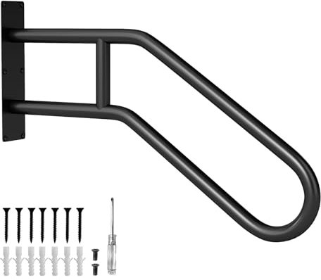 TANGZON Wall Mount Step Handrail, Heavy-Duty U-Shape Safety Railing for 1-3 Steps, Indoor Outdoor Metal Grab Bar Stair Handrails for Pregnant Women Elderly Disabled