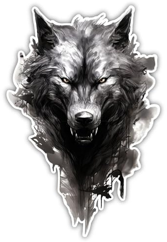 Samunshi® Wolf Fenrir Aufkleber Autoaufkleber für Motorrad Fahrrad Roller oder Auto Sticker Fahrrad Mtb Mountainbike Rennrad Viking Odin Wikinger 33x50cm