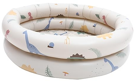 Aufblasbares Kinderbecken Rund, Verstärktes PVC, Beige | Wiederverwendbar, für Babys und Kinder, Sommer und Poolparty, Kleines Badebecken