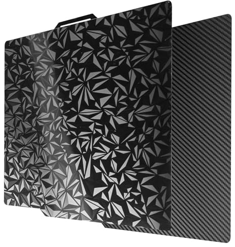 257 x 257 mm Doppelseitige Magnetisch Federstahl Druckplatte für Bambulab | PET(Carbon)+ PEO(Diamond) Textured Druckbett Platte für 3D Drucker Bambulab P1P/P1S/X1/X1C/A1