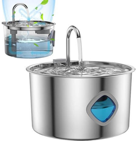 Fuente para Gatos | Dispensador de Agua para Gatos de 3.2 L, dispensador automático para Mascotas, Suministros para Cachorros, Grandes, medianos y pequeños