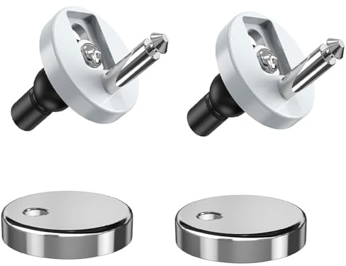 2 PCS Toilet Seat Fixings, Universal Quick Release Toilet Seat Fittings, Stainless Steel Screws Kit, WC Replacement Bolts, Compatible with Most UK Standard Seats(Silver)
