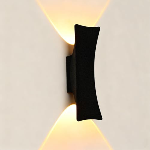 Gouzloyed LED Wandleuchte Innen/Außen,6W,IP65 wasserdichte Warmweiß | Außenleuchte Wandlampe Außenwandleuchte Warmweiß Wandbeleuchtung,Modern Up Down Dekorative Wandlichter für Garten,Balkon