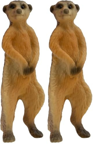 Bullyland 64453 - Spielfigur Erdmännchen, ca. 5,7 cm große Tierfigur, detailgetreu, PVC-frei, ideal als kleines Geschenk für Kinder ab 3 Jahren (Packung mit 2)